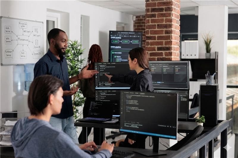 Équipe travaillant sur un projet